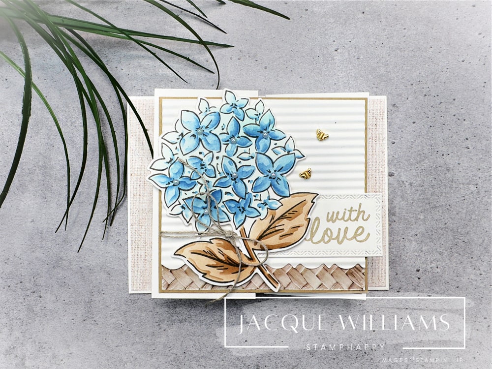 Thankful Garden Hydrangea Fun Fold Card