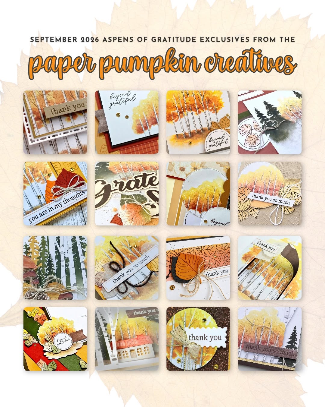 Aspens of Gratitude Paper Pumpkin Creatives Tutorial Bundle – September 2026